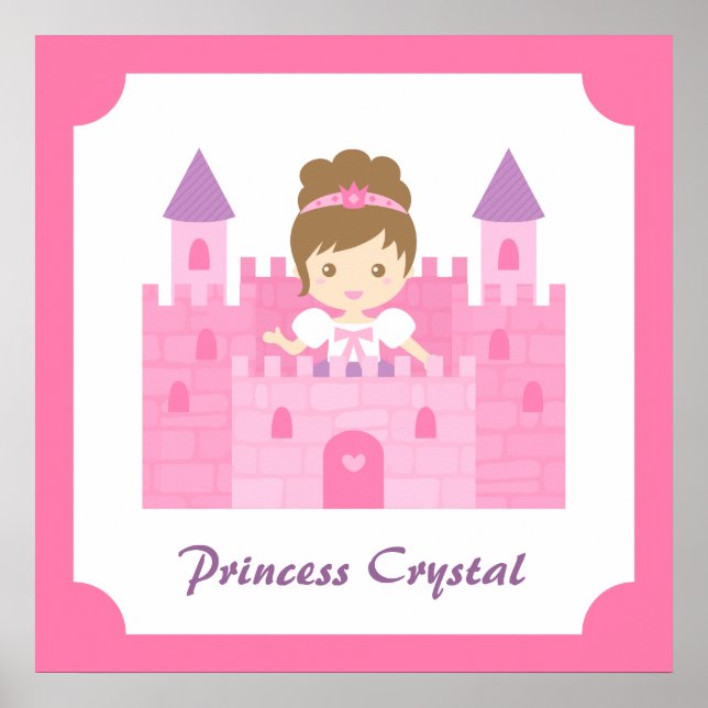 Cute Princess in Pink Castle Girls Bedroom Decor (Front)