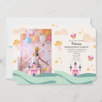Cute Princess Photo Pink Castle Birthday Party