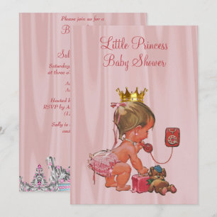 Cute Princess Pink Baby Shower Invitation