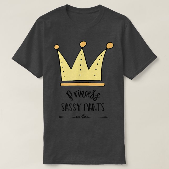 Cute Princess Sassy Pants Crown Kids T  Adult  T-Shirt (Design Front)