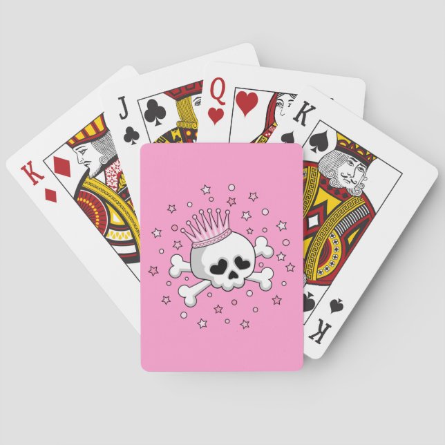 Cute Princess Skull Playing Cards (Back)