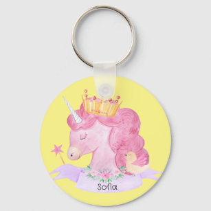 👑Cute Princess Unicorn Custom Name      Key Ring