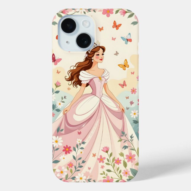 Cute princess with butterflies Case-Mate iPhone case (Back)