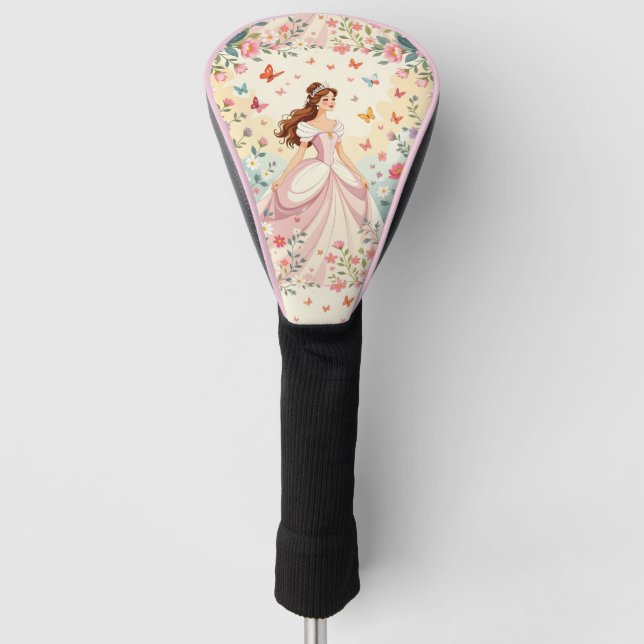 Cute princess with butterflies golf head cover (Front)