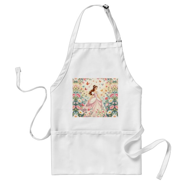 Cute princess with butterflies standard apron (Front)