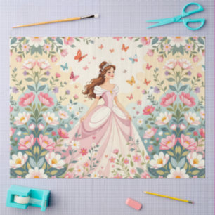 Cute princess with butterflies tissue paper