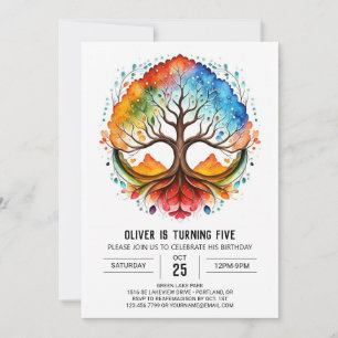Cute Printable Tree of Life Birthday Invitation