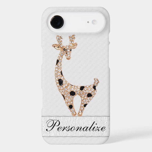 Cute Printed Gold Giraffe & Diamonds Case-Mate iPhone Case (Back)