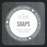CUTE PRODUCT LABEL made with love chalkboard grey<br><div class="desc">A modern and trendy "made with love" label for small business packaging suitable for handmade craft, sewing, bakery items and more... TIP :: 1. To change / move/ add text hit the "customise it" button. Love the design, but would like to see some changes - another colour scheme, product, add...</div>