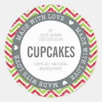 CUTE PRODUCT LABEL made with love chevron glitter