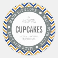 CUTE PRODUCT LABEL made with love chevron glitter