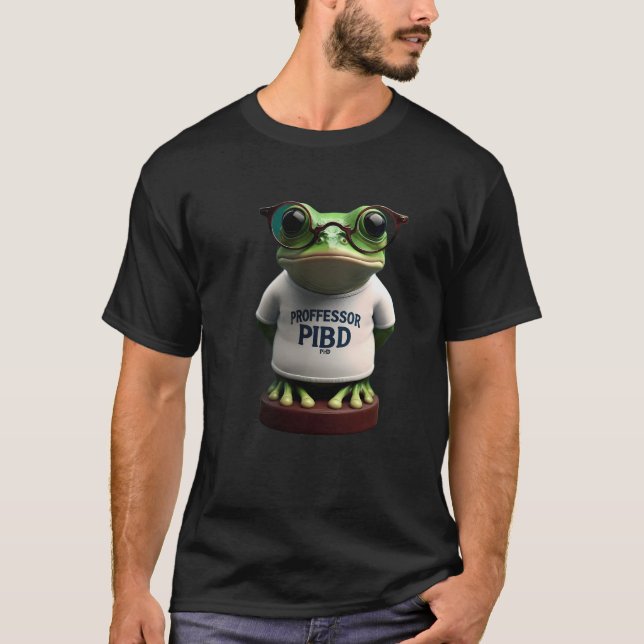 Cute Professor Frog Academic Joke T-Shirt (Front)