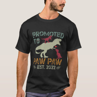 Cute Promoted To Paw Paw Est 2022 Dinosaur Fathers T-Shirt