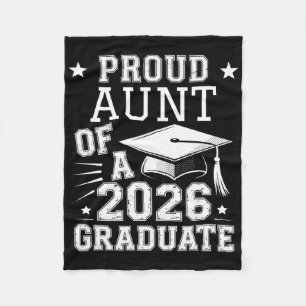 Cute Proud Aunt 2026 Graduate Graduation Family Ma Fleece Blanket