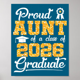 Cute Proud Aunt Class 2026 Senior Poster