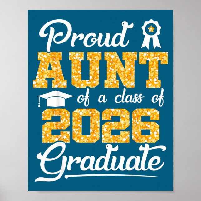 Cute Proud Aunt Class 2026 Senior Poster (Front)