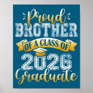 Cute Proud Brother Class 2026 Graduate Poster