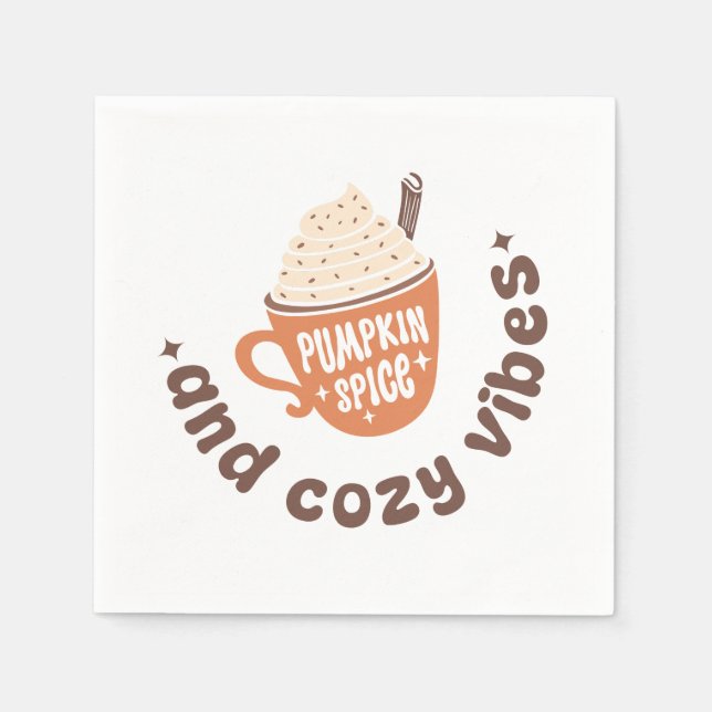 Cute PSL Fall  – Pumpkin Spice and Cosy vibes  Napkin (Front)
