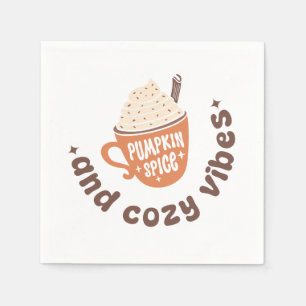 Cute PSL Fall  – Pumpkin Spice and Cozy vibes  Napkin