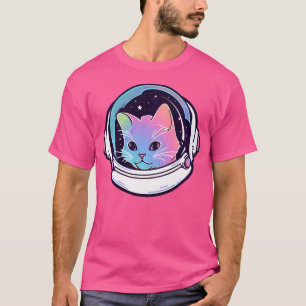 Cute Psychedelic Astronaut Cat Trippy Edm Rave T-Shirt