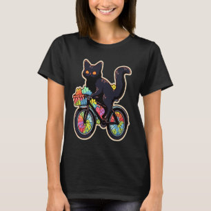 Cute Psychedelic Bicyclist Cat Trippy EDM Rave T-Shirt