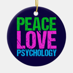 Cute Psychologist Peace Love Psychology Christmas Ceramic Tree Decoration
