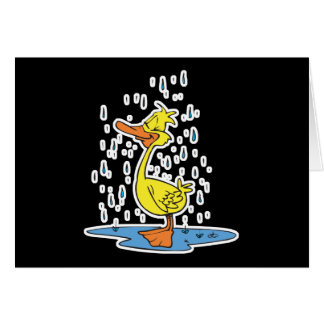 cute puddle duck in the rain