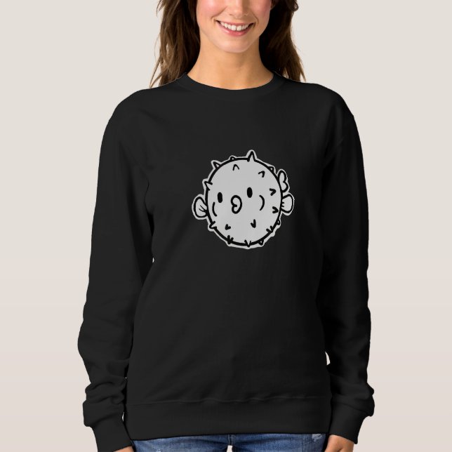 Cute Puff Puffer Fish Pufferfish Graphic Sweatshirt (Front)