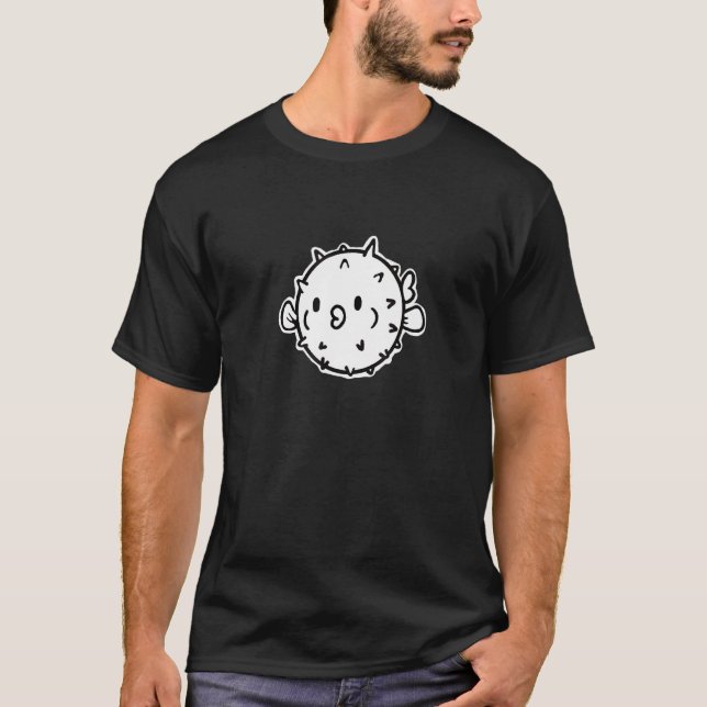 Cute Puff Puffer Fish Pufferfish Graphic T-Shirt (Front)