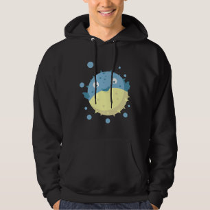Cute Puffer Fish Blue Hoodie