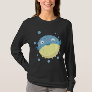 Cute Puffer Fish Blue T-Shirt