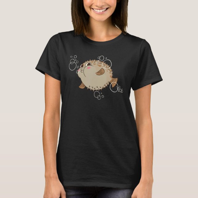 Cute Puffer Fish Ocean Diving Fishing Pufferfish L T-Shirt (Front)