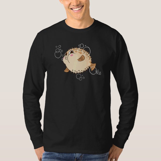 Cute Puffer Fish Ocean Diving Fishing Pufferfish T-Shirt (Front)
