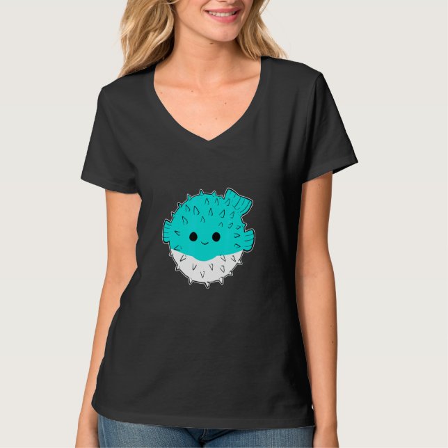 Cute Puffer Fish T-Shirt (Front)