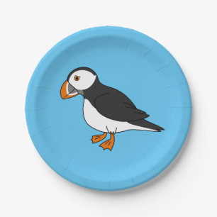 Cute Puffin Paper Plate