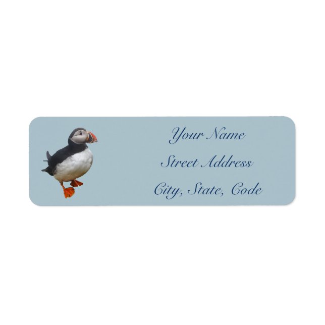Cute Puffin Return Address Labels (Front)