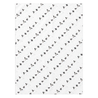 Cute puffins flying tablecloth