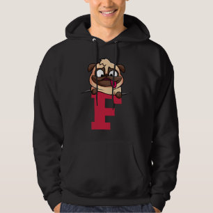 Cute Pug alphabet, letter f, dog alphabet Classic  Hoodie