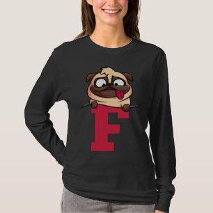 Cute Pug alphabet, letter f, dog alphabet Classic T-Shirt