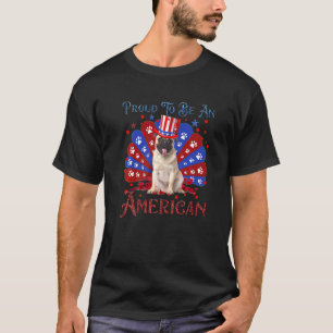 Cute Pug American Flag Happy 4th Of July T-Shirt