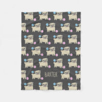 Cute Pug and Balls Pattern Personalised Dog