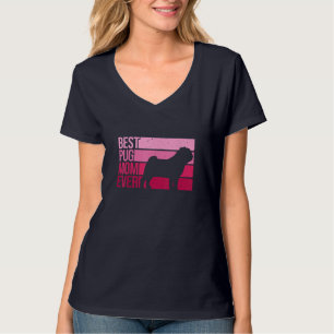 Cute Pug Art For Mum Women Breed Pet Dog Puppy Pug T-Shirt