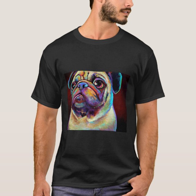 Cute PUG by Robert Phelps 208 T-Shirt (Front)