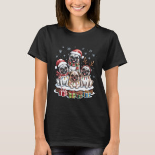 Cute Pug Christmas Puppies Dog Lovers Funny Holida T-Shirt