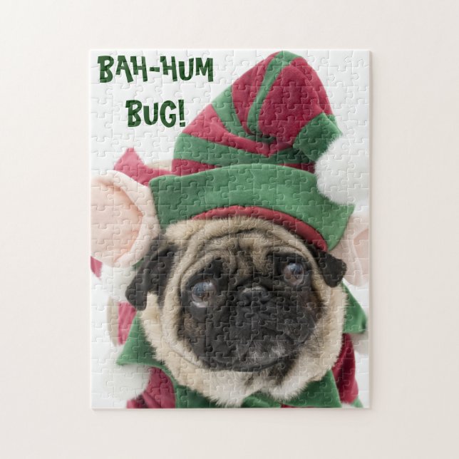 Cute Pug Christmas Puzzle (Vertical)