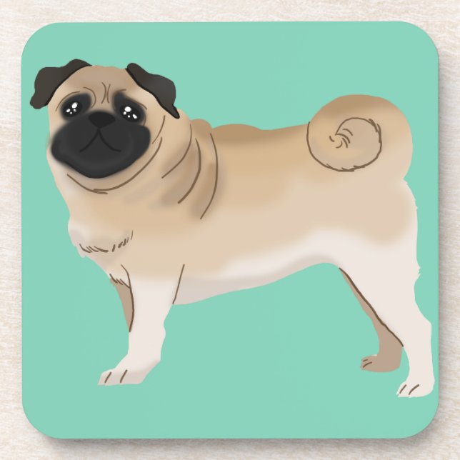Cute Pug Coaster (Front)