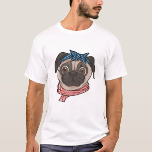 Cute Pug Dog Owner 4Th Of July USA Flag Women Kids T-Shirt