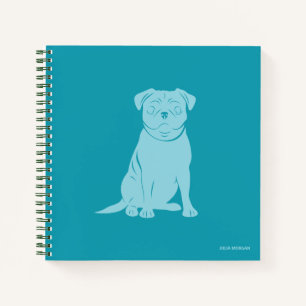 Cute Pug Dog Personalised Custom Notebook
