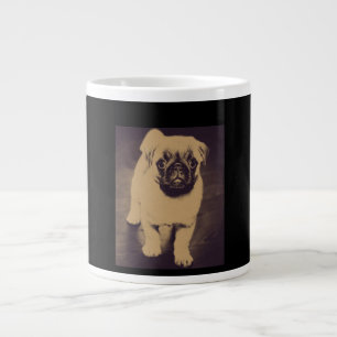Cute Pug Dog Portrait Large Coffee Mug
