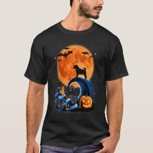 Cute Pug Dog Pumpkin Halloween Horror Dogs Costu T-Shirt